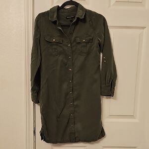Banana Republic Dark Green Long Sleeve Dress